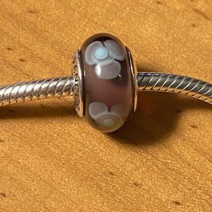 Pandora Purple Flowers For You Murano Glass Charm